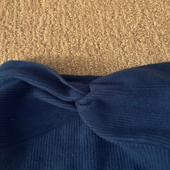 Princess Polly Deep Blue Knotted Crop Top - Picture 2 of 2